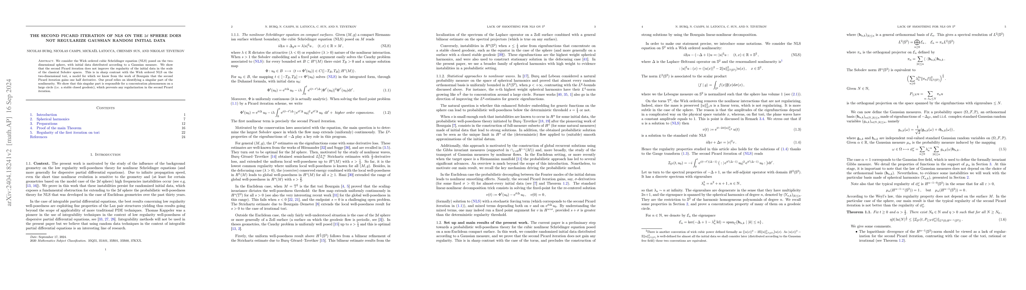Thumbnail for The Second Picard iteration of NLS on the $2d$ sphere does not
  regularize Gaussian random initial data