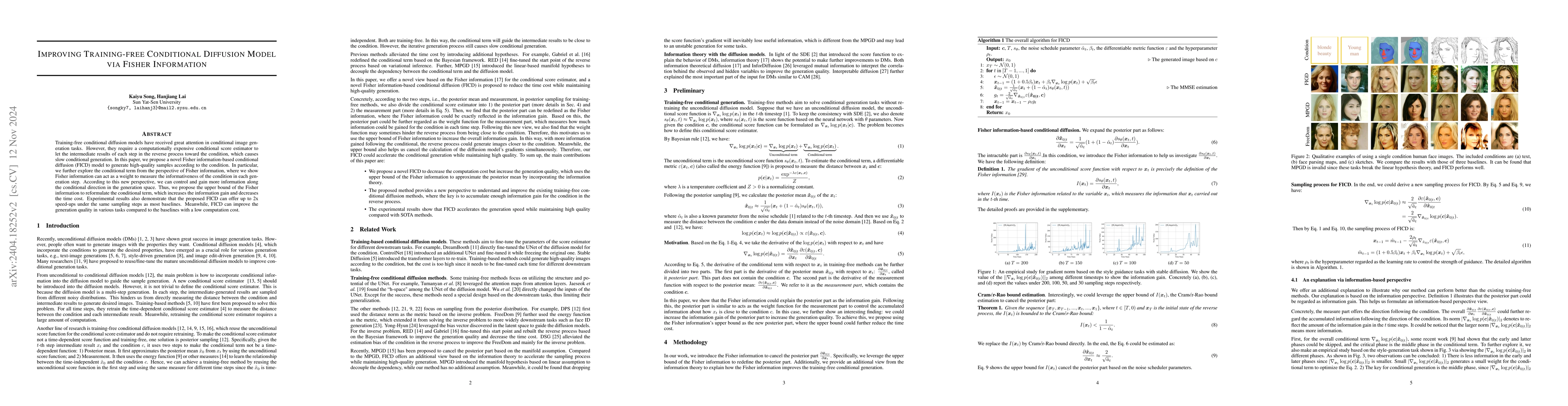 Thumbnail for Fisher Information Improved Training-Free Conditional Diffusion Model