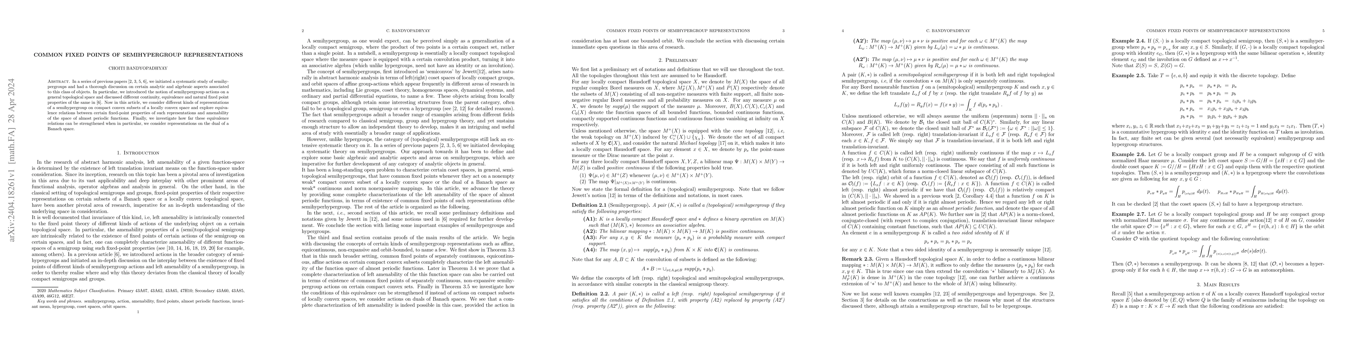 Thumbnail for Common Fixed Points of Semihypergroup Representations