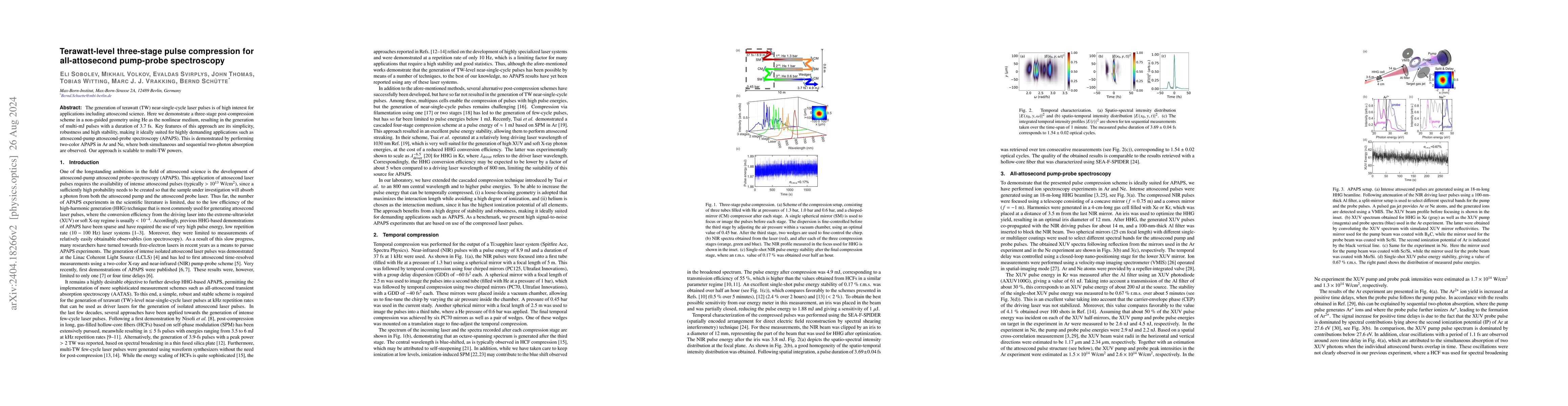 Thumbnail for Terawatt-level three-stage pulse compression for all-attosecond
  pump-probe spectroscopy