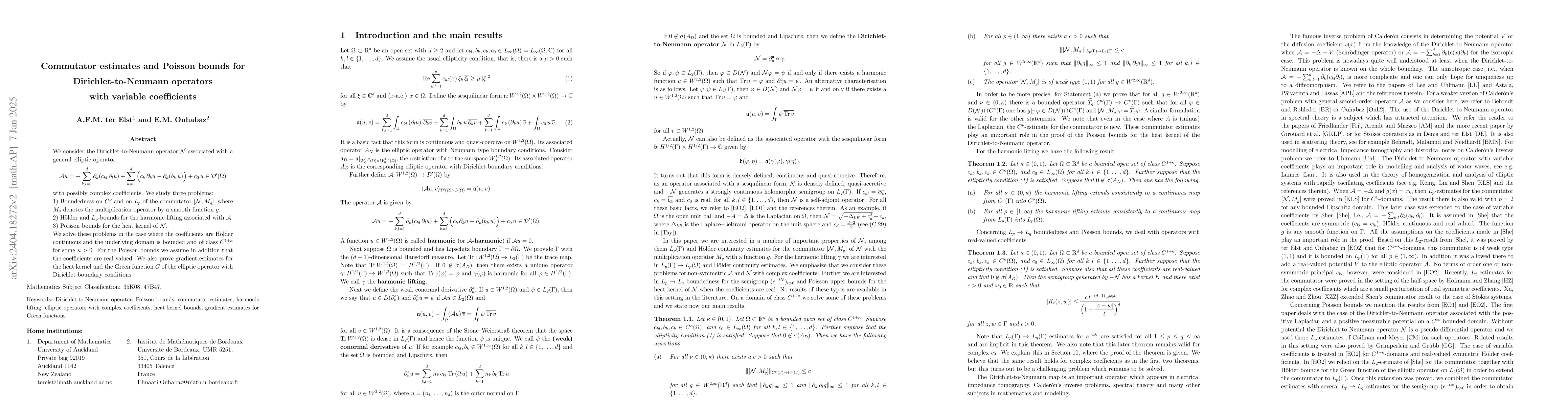 Thumbnail for Commutator estimates and Poisson bounds for Dirichlet-to-Neumann
  operators
