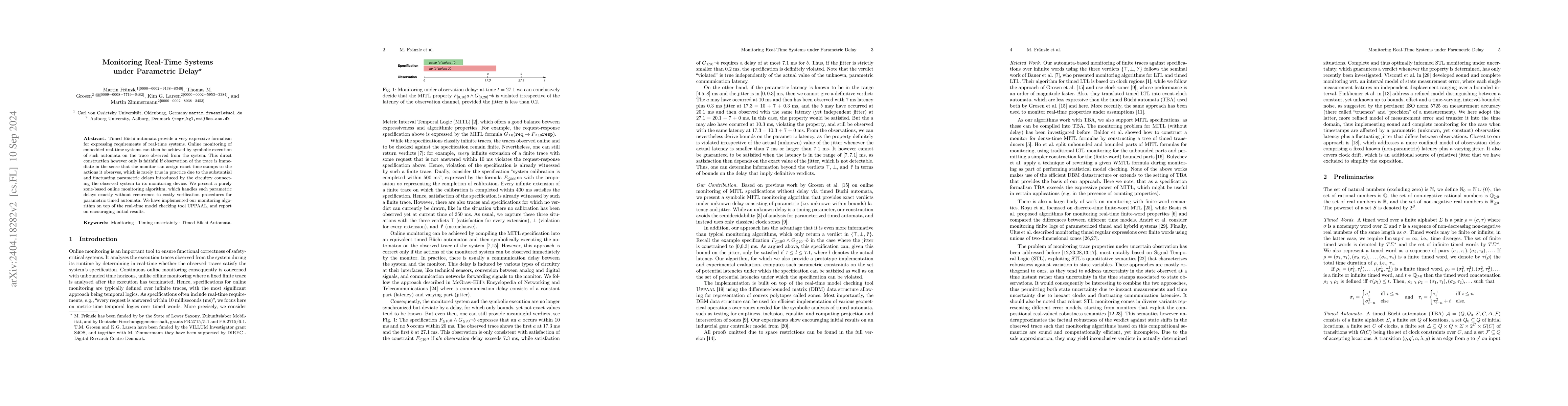 Thumbnail for Monitoring Real-Time Systems under Parametric Delay