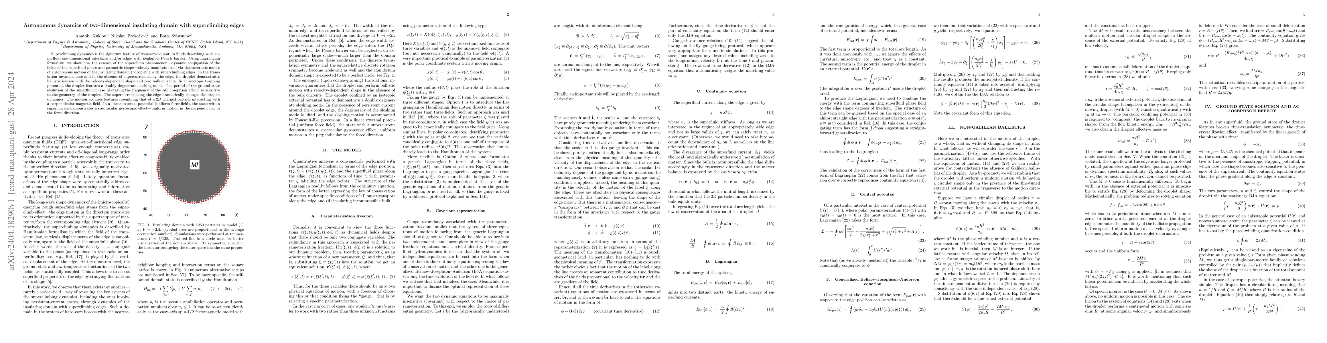 Thumbnail for Autonomous dynamics of two-dimensional insulating domain with
  superclimbing edges