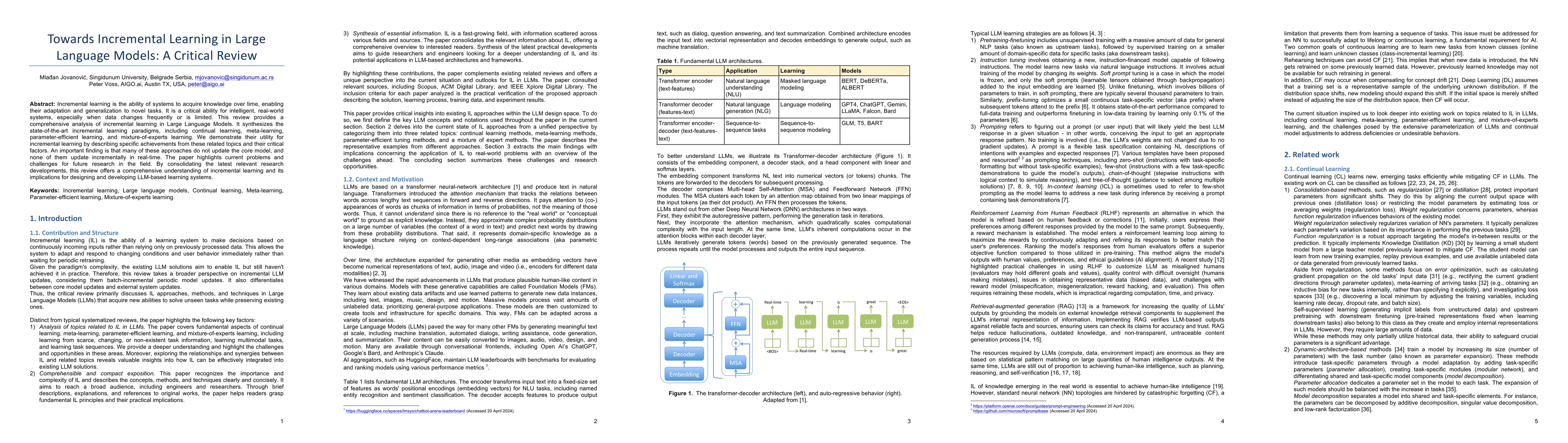 Thumbnail for Towards Incremental Learning in Large Language Models: A Critical Review