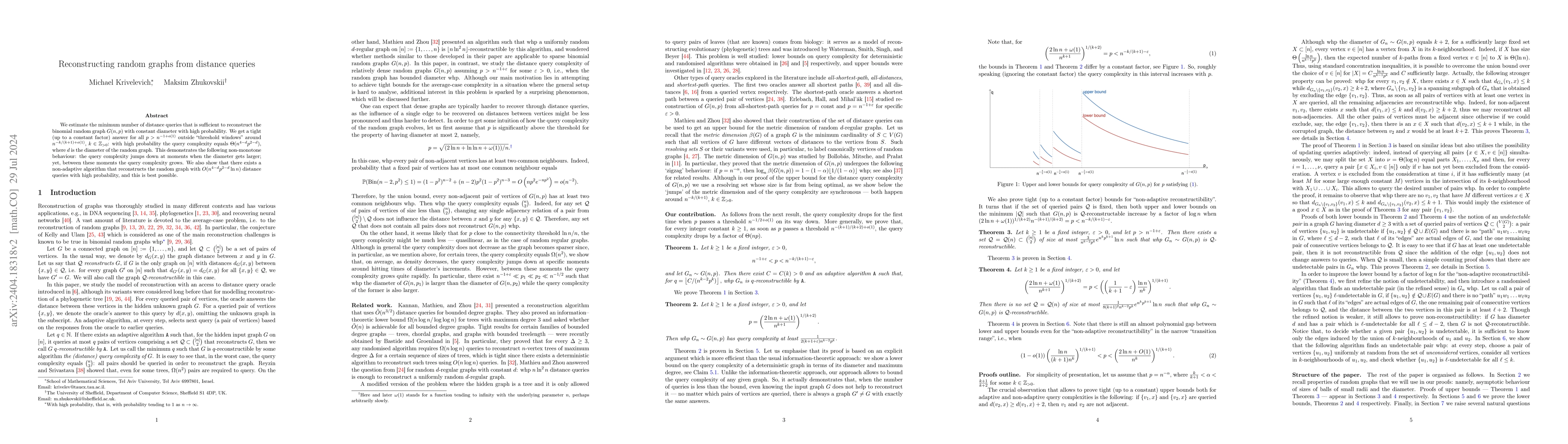 Thumbnail for Reconstructing random graphs from distance queries