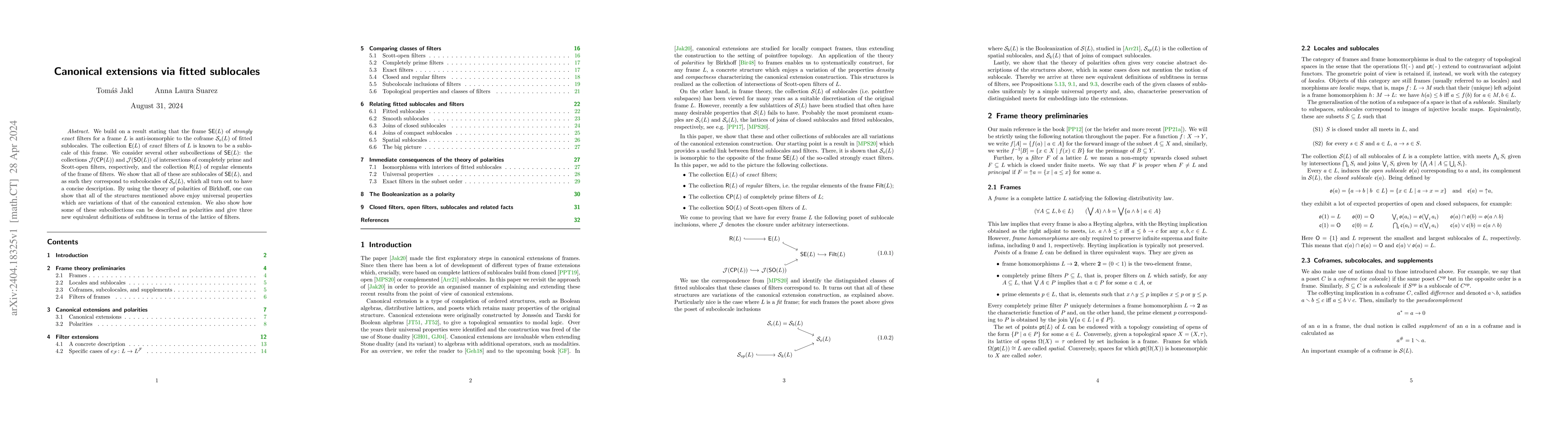 Thumbnail for Canonical extensions via fitted sublocales