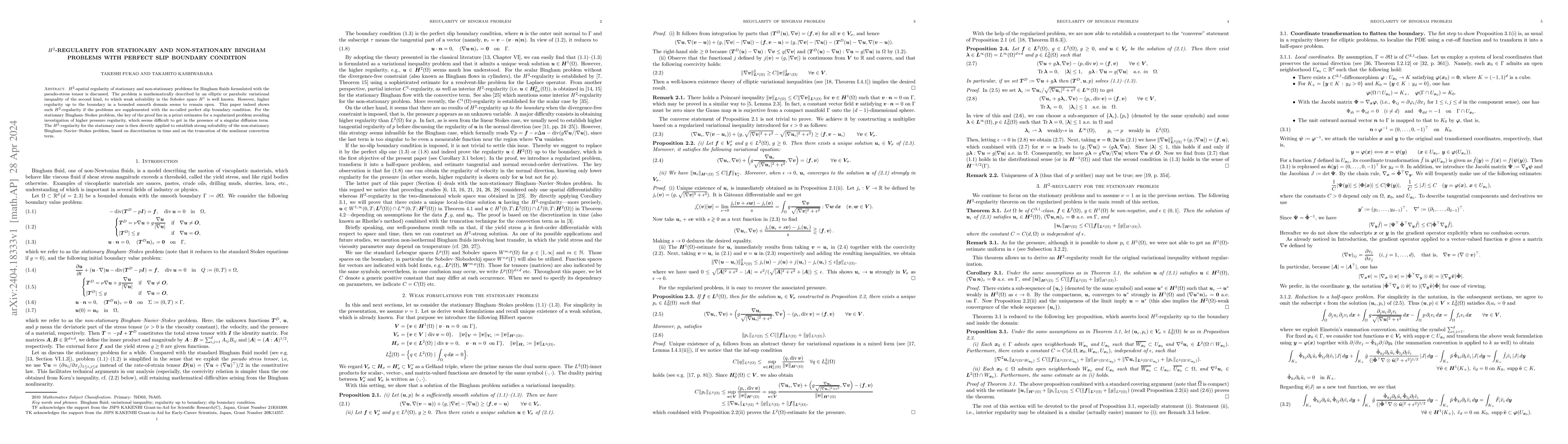 Thumbnail for $H^2$-regularity for stationary and non-stationary Bingham problems with
  perfect slip boundary condition