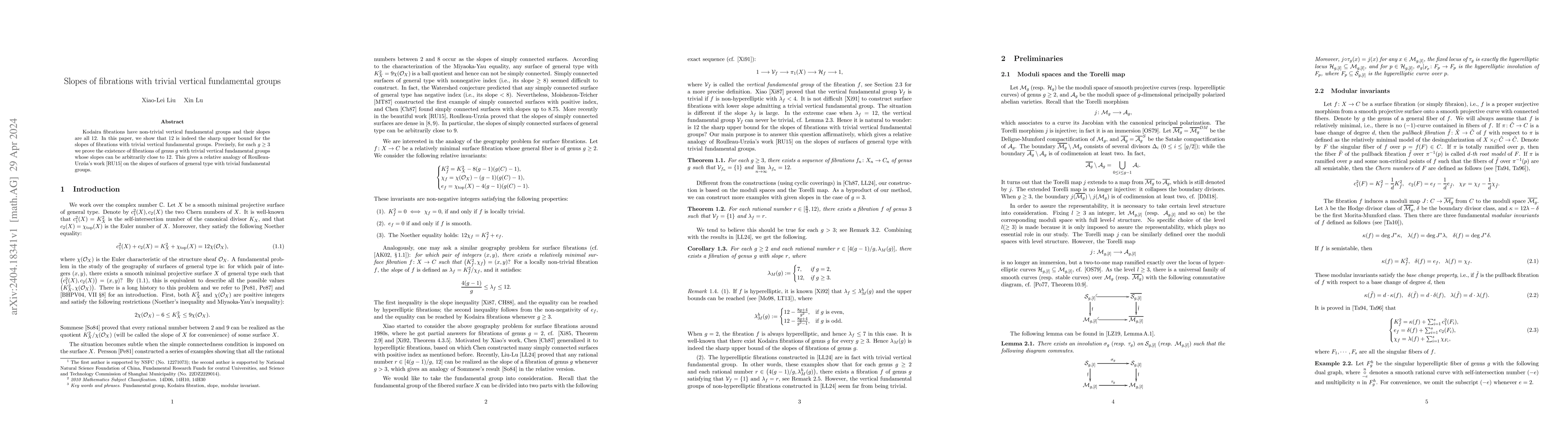 Thumbnail for Slopes of fibrations with trivial vertical fundamental groups