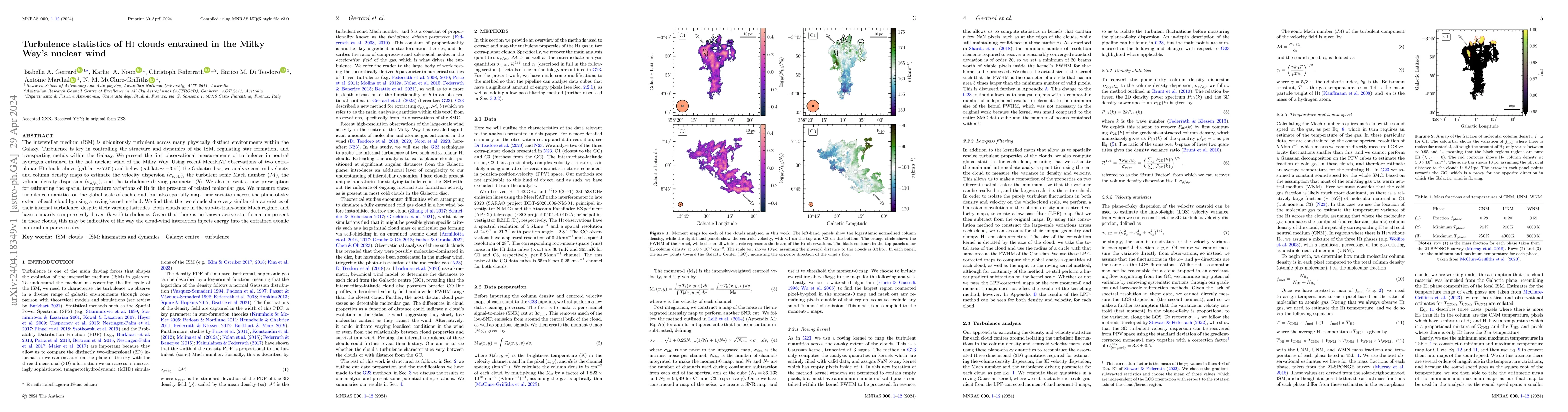 Thumbnail for Turbulence statistics of HI clouds entrained in the Milky Way's nuclear
  wind