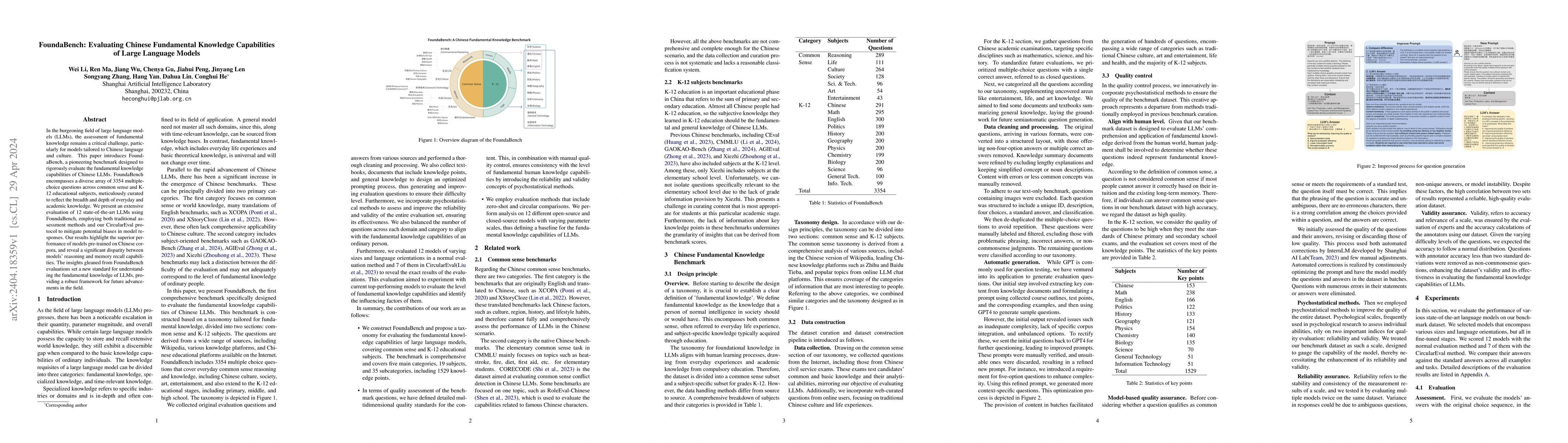 Thumbnail for FoundaBench: Evaluating Chinese Fundamental Knowledge Capabilities of
  Large Language Models