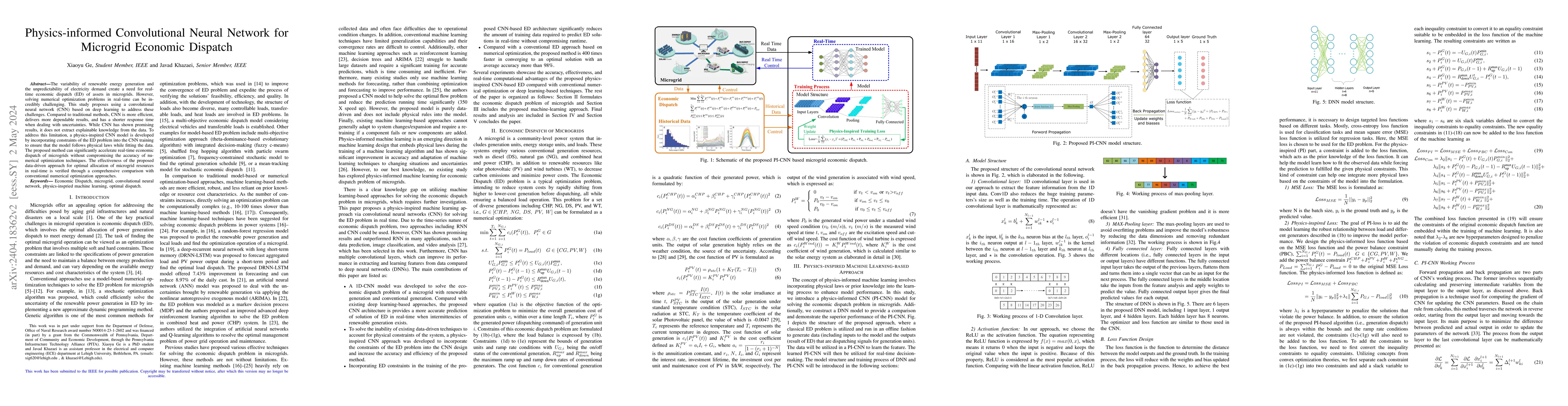 Thumbnail for Physics-informed Convolutional Neural Network for Microgrid Economic
  Dispatch