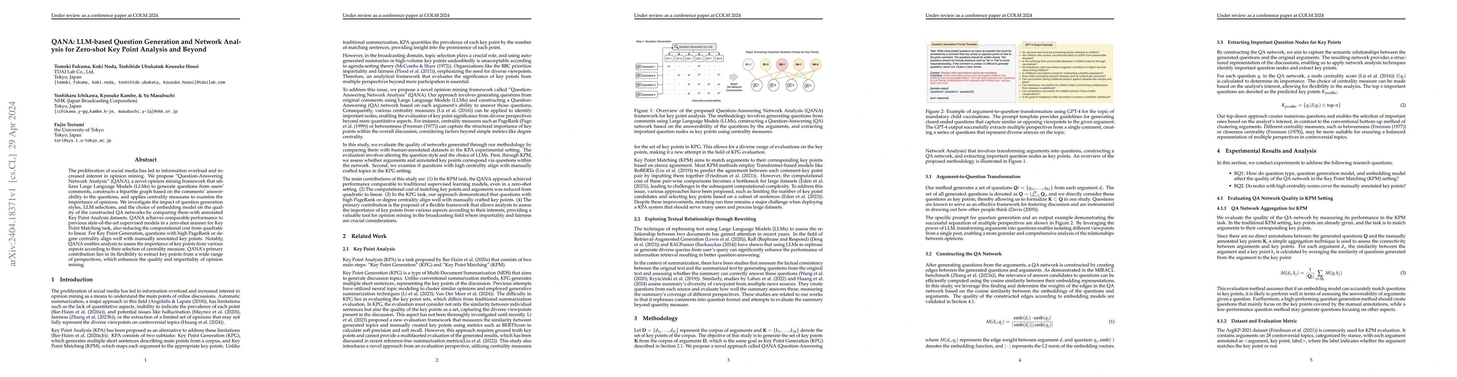 Thumbnail for QANA: LLM-based Question Generation and Network Analysis for Zero-shot
  Key Point Analysis and Beyond