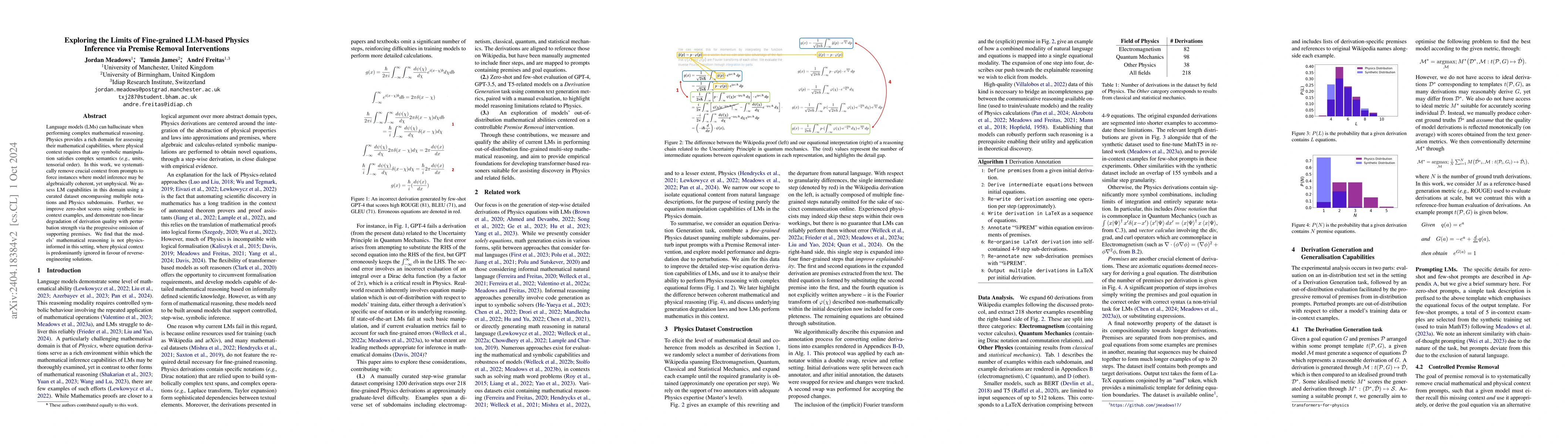 Thumbnail for Exploring the Limits of Fine-grained LLM-based Physics Inference via
  Premise Removal Interventions