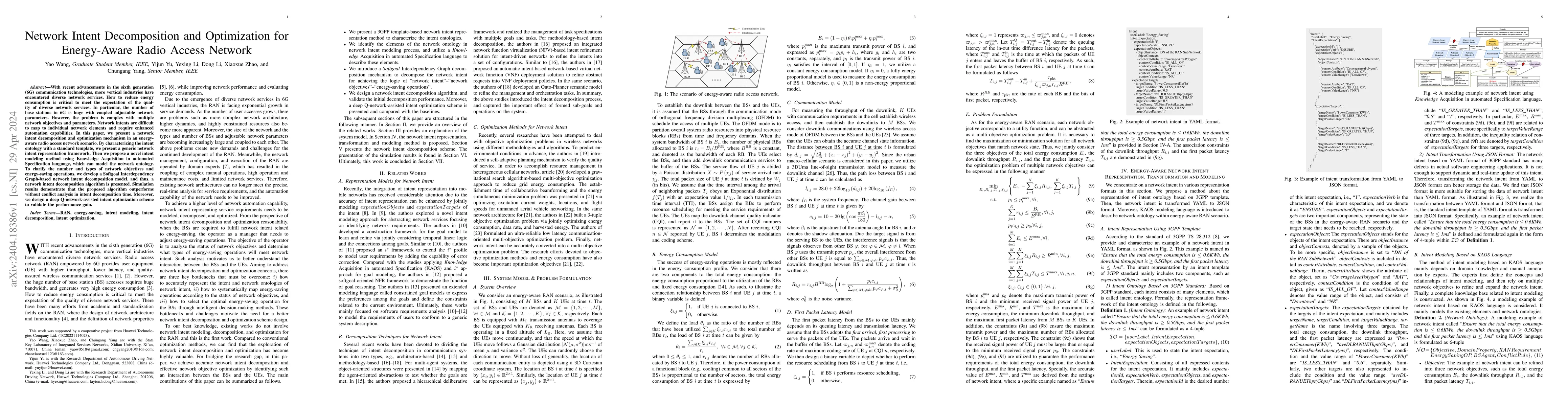 Thumbnail for Network Intent Decomposition and Optimization for Energy-Aware Radio
  Access Network