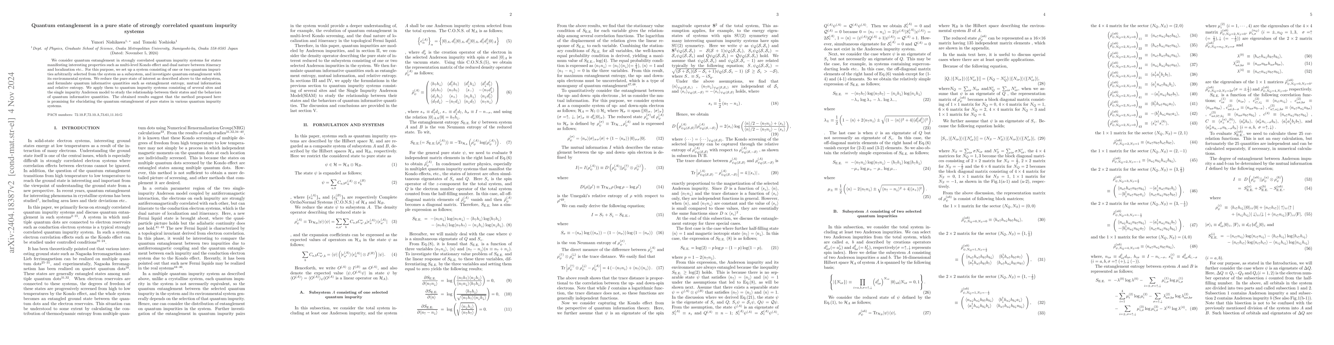 Thumbnail for Quantum entanglement in a pure state of strongly correlated quantum
  impurity systems
