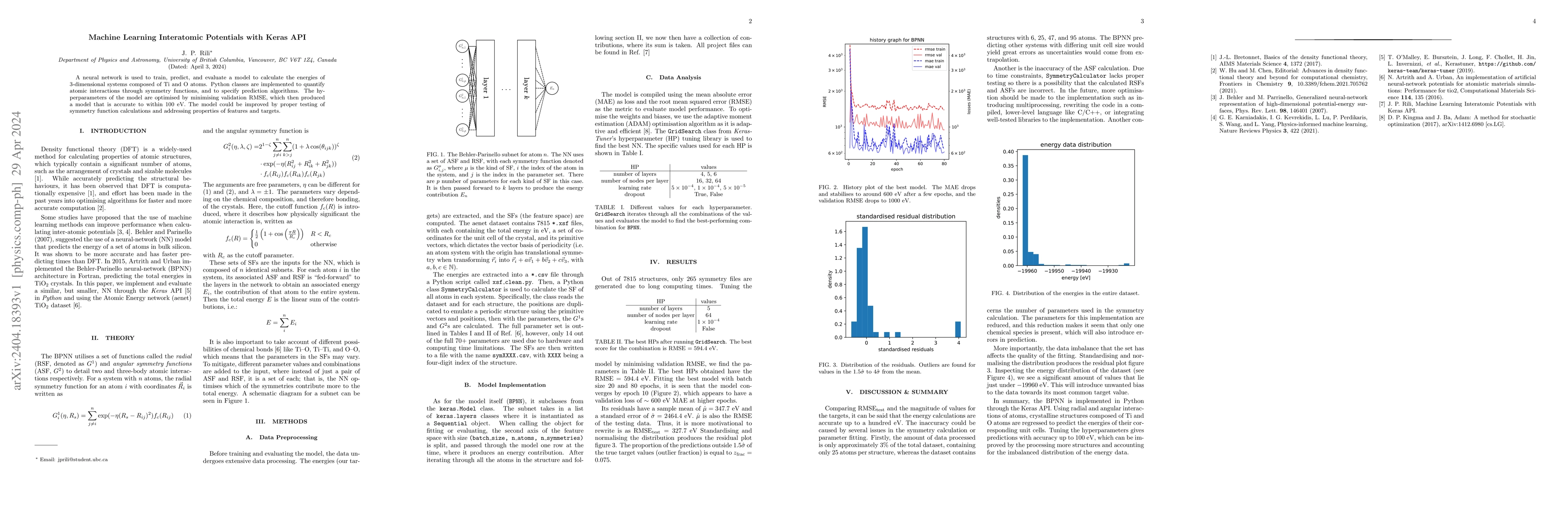 Thumbnail for Machine Learning Interatomic Potentials with Keras API