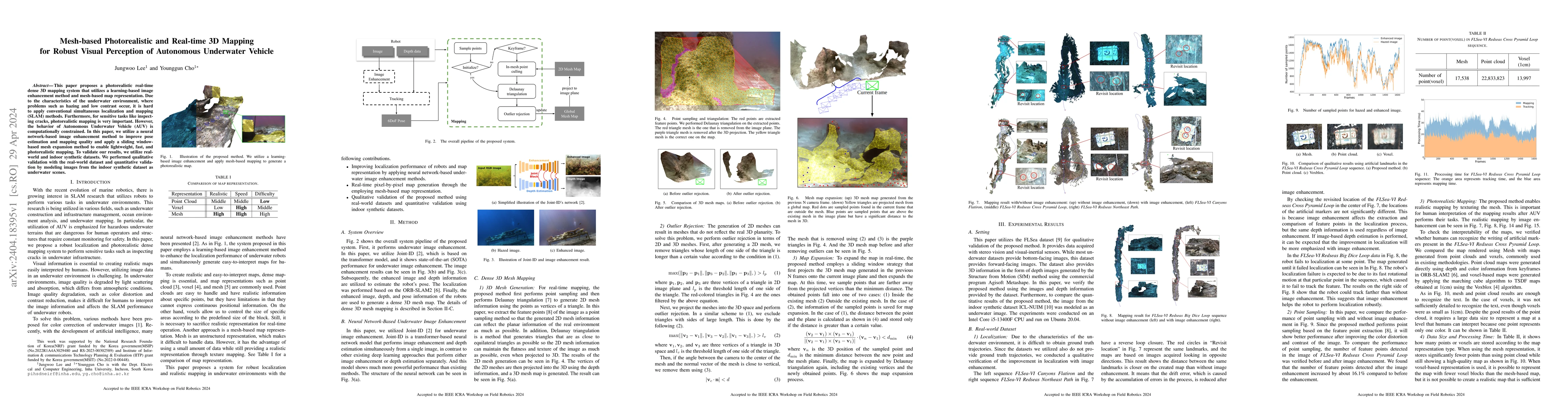 Thumbnail for Mesh-based Photorealistic and Real-time 3D Mapping for Robust Visual
  Perception of Autonomous Underwater Vehicle