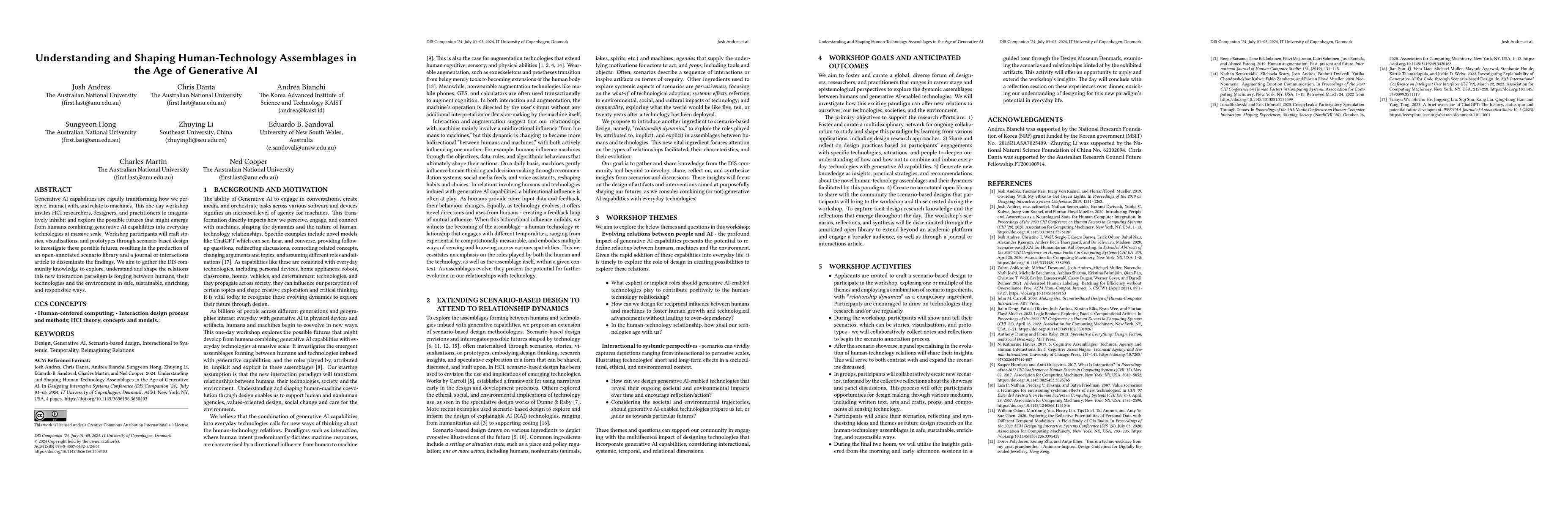 Thumbnail for Understanding and Shaping Human-Technology Assemblages in the Age of
  Generative AI