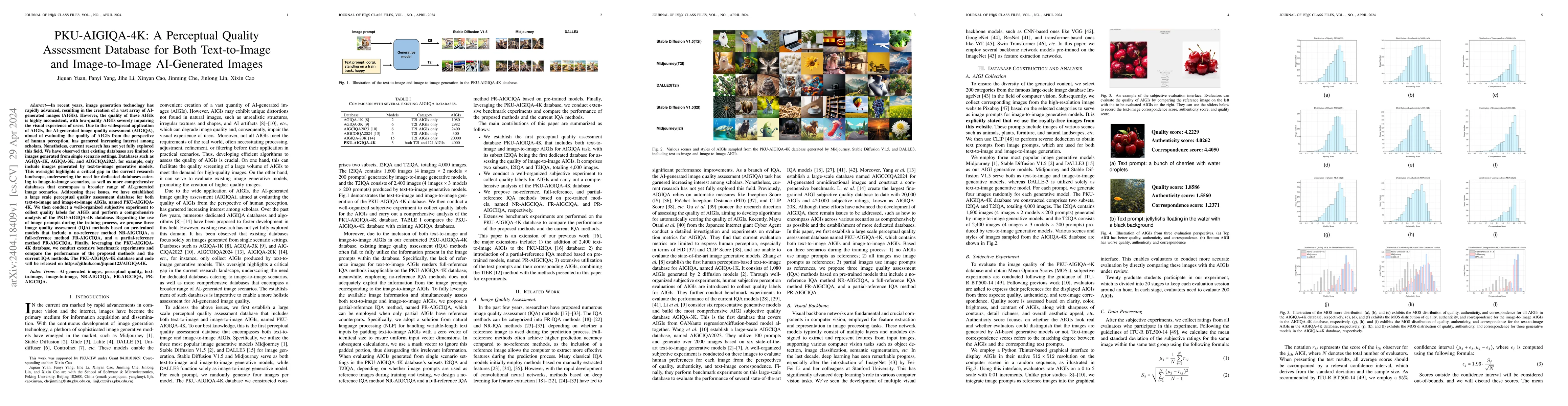 Thumbnail for PKU-AIGIQA-4K: A Perceptual Quality Assessment Database for Both
  Text-to-Image and Image-to-Image AI-Generated Images