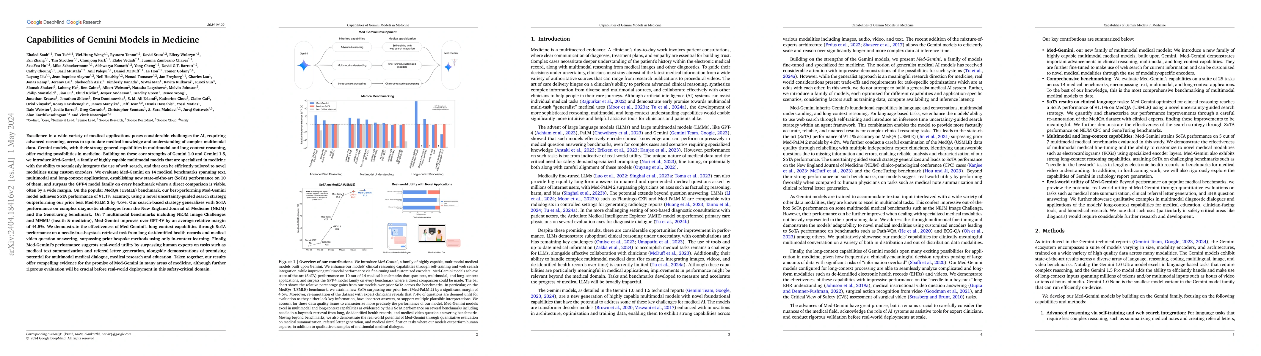 Thumbnail for Capabilities of Gemini Models in Medicine