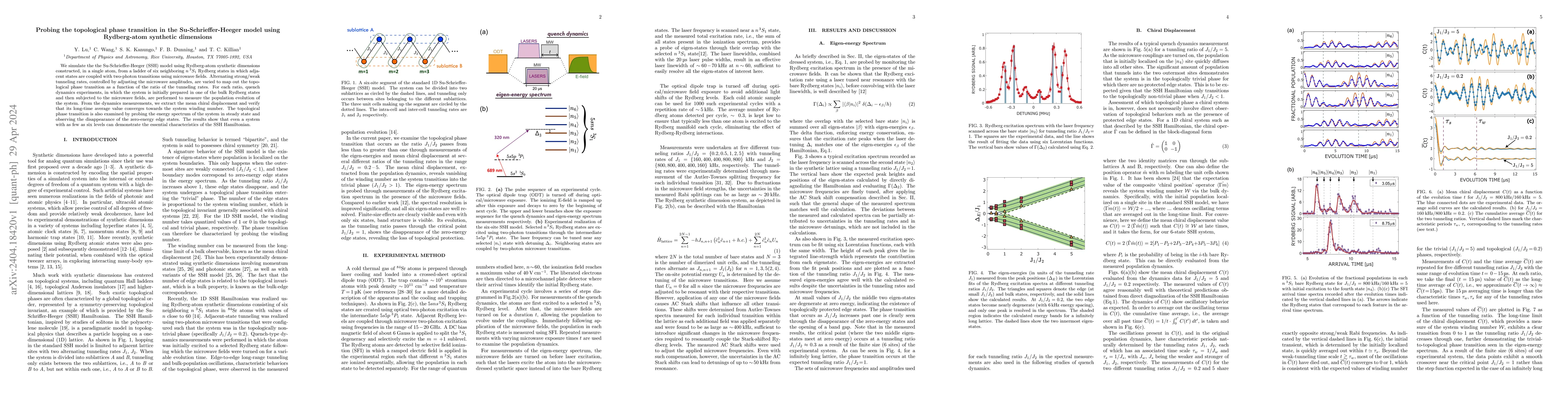 Thumbnail for Probing the topological phase transition in the Su-Schrieffer-Heeger
  model using Rydberg-atom synthetic dimensions