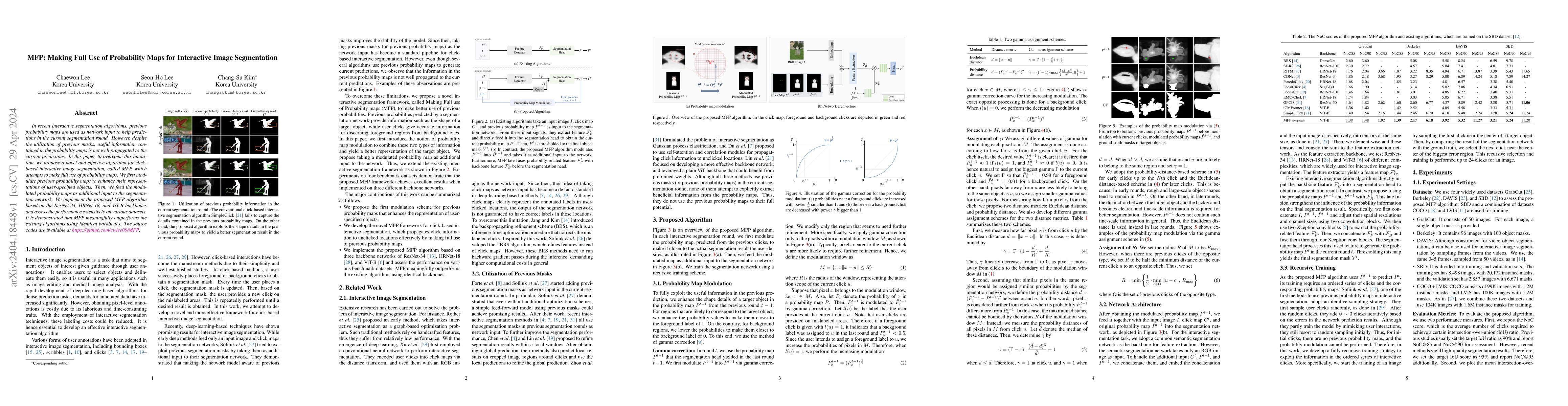 Thumbnail for MFP: Making Full Use of Probability Maps for Interactive Image
  Segmentation