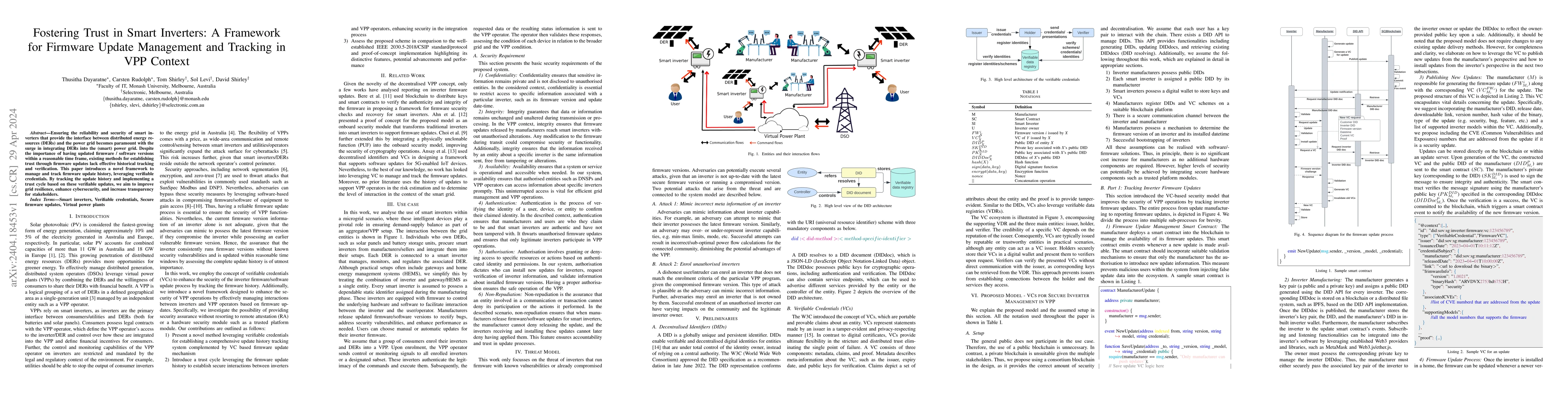 Thumbnail for Fostering Trust in Smart Inverters: A Framework for Firmware Update
  Management and Tracking in VPP Context