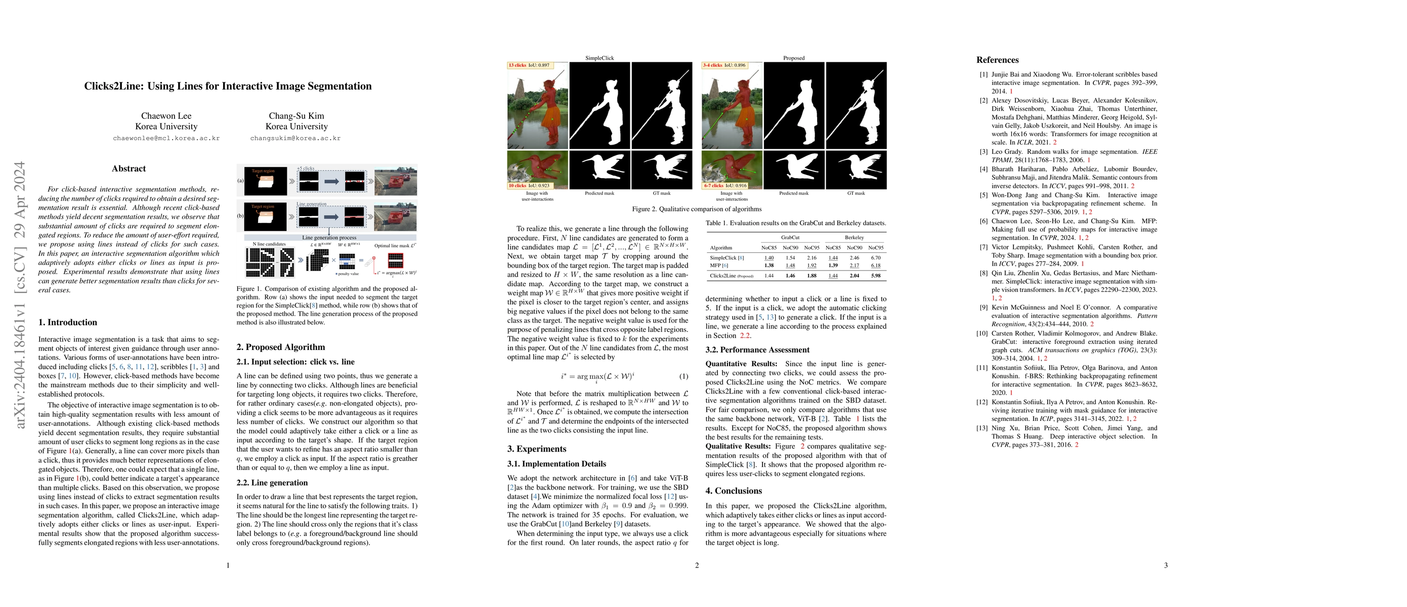 Thumbnail for Clicks2Line: Using Lines for Interactive Image Segmentation