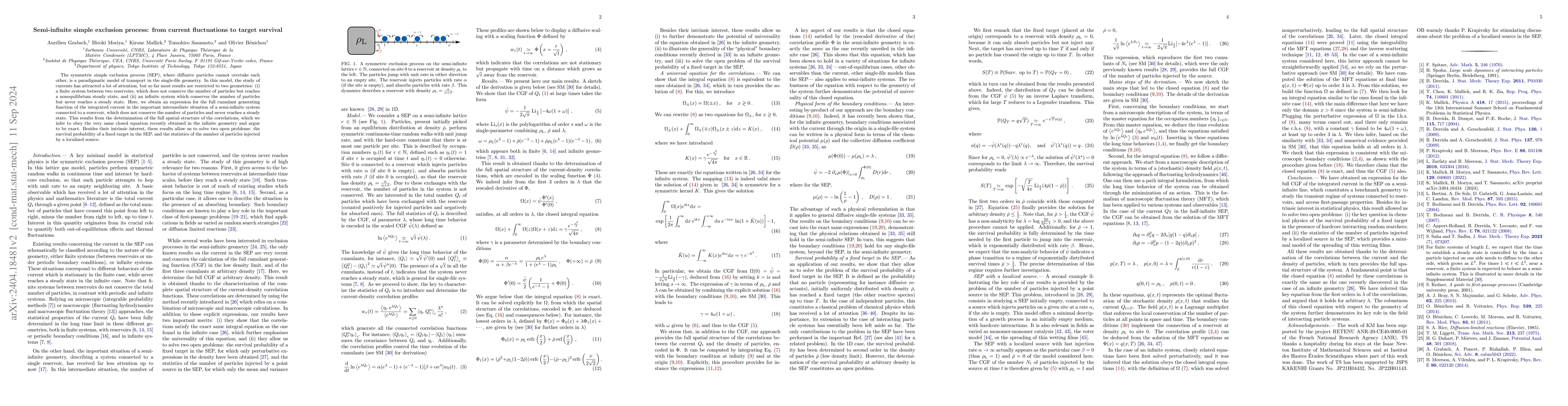 Thumbnail for Semi-infinite simple exclusion process: from current fluctuations to
  target survival