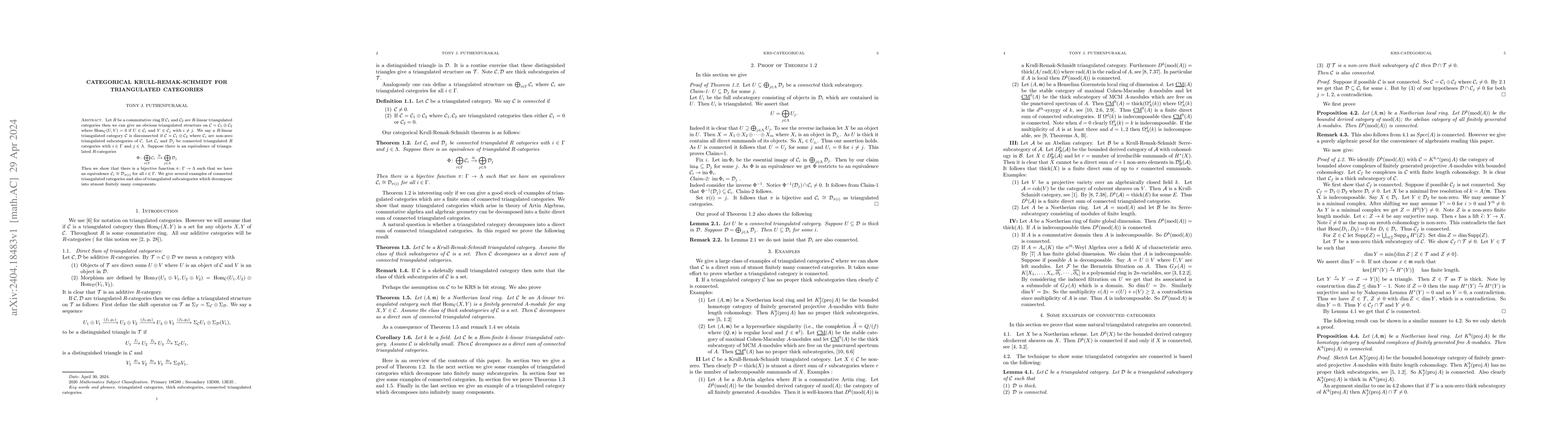 Thumbnail for Categorical Krull-Remak-Schmidt for triangulated categories