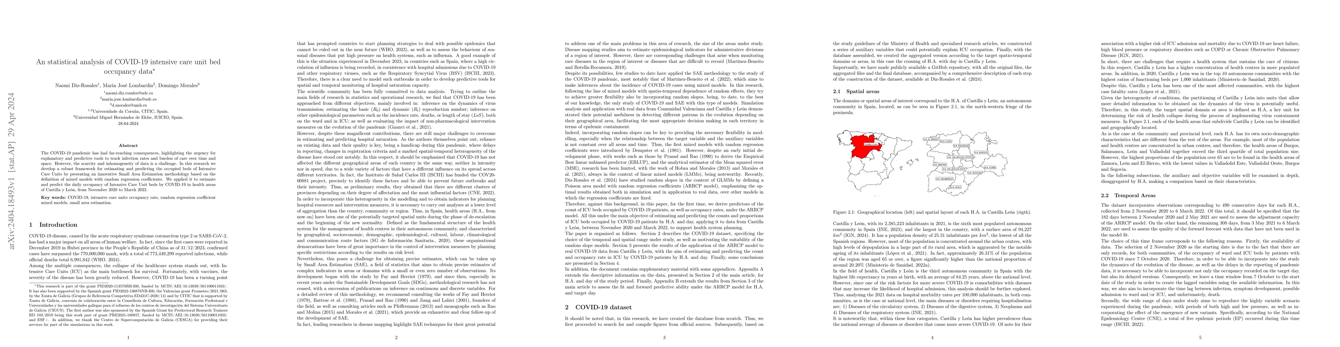 Thumbnail for An statistical analysis of COVID-19 intensive care unit bed occupancy
  data