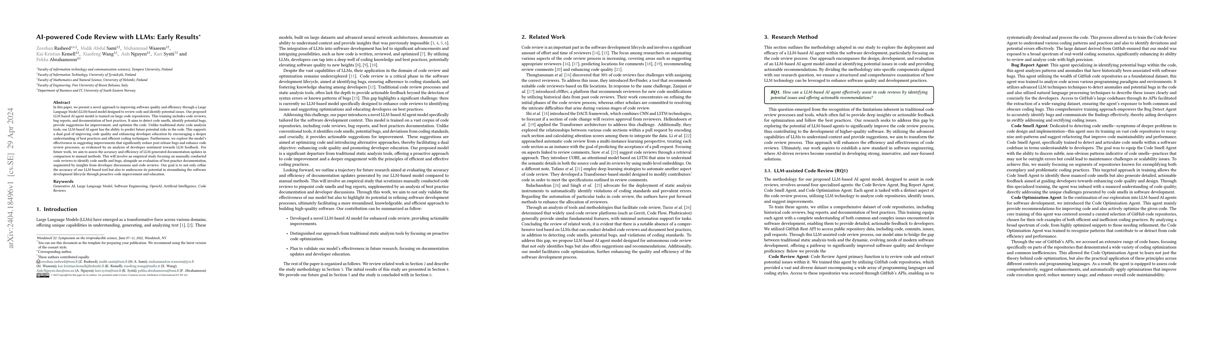 Thumbnail for AI-powered Code Review with LLMs: Early Results