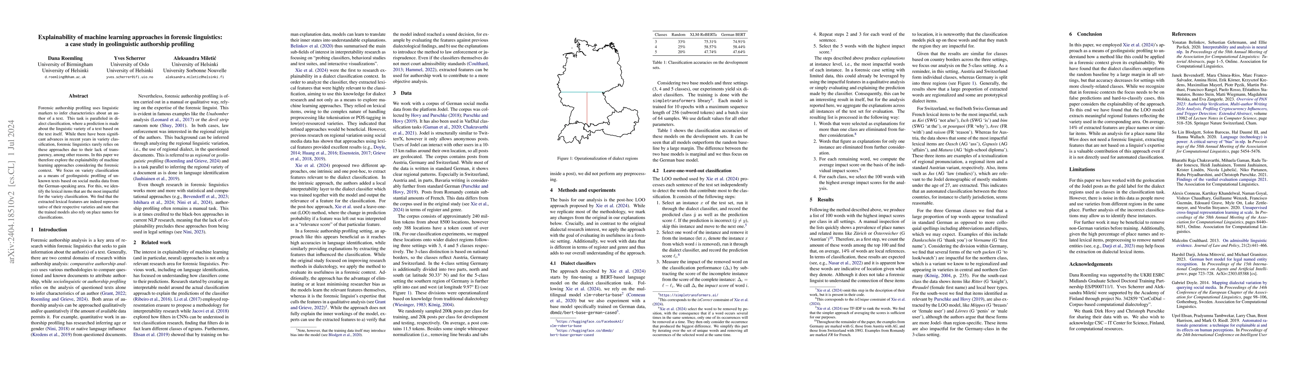 Thumbnail for Explainability of machine learning approaches in forensic linguistics: a
  case study in geolinguistic authorship profiling