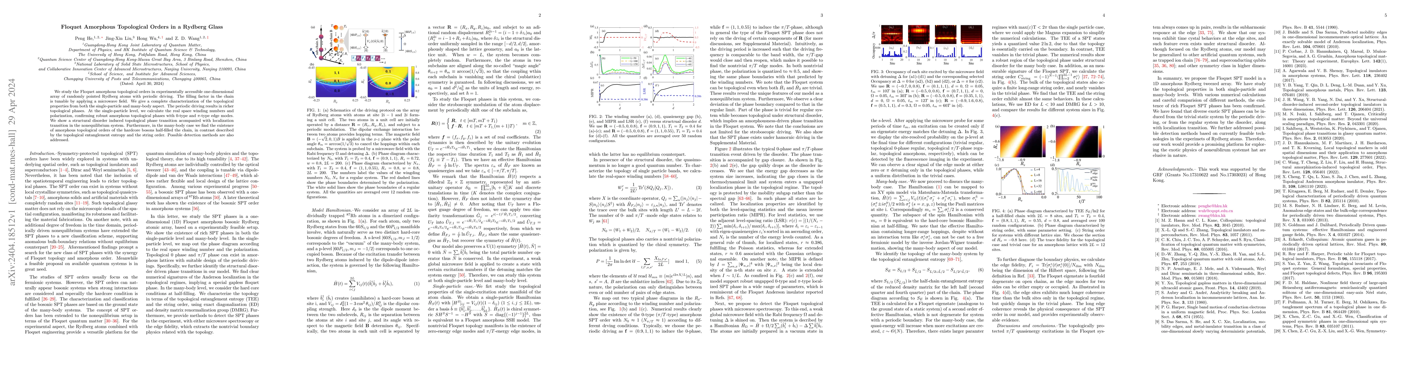 Thumbnail for Floquet Amorphous Topological Orders in a Rydberg Glass