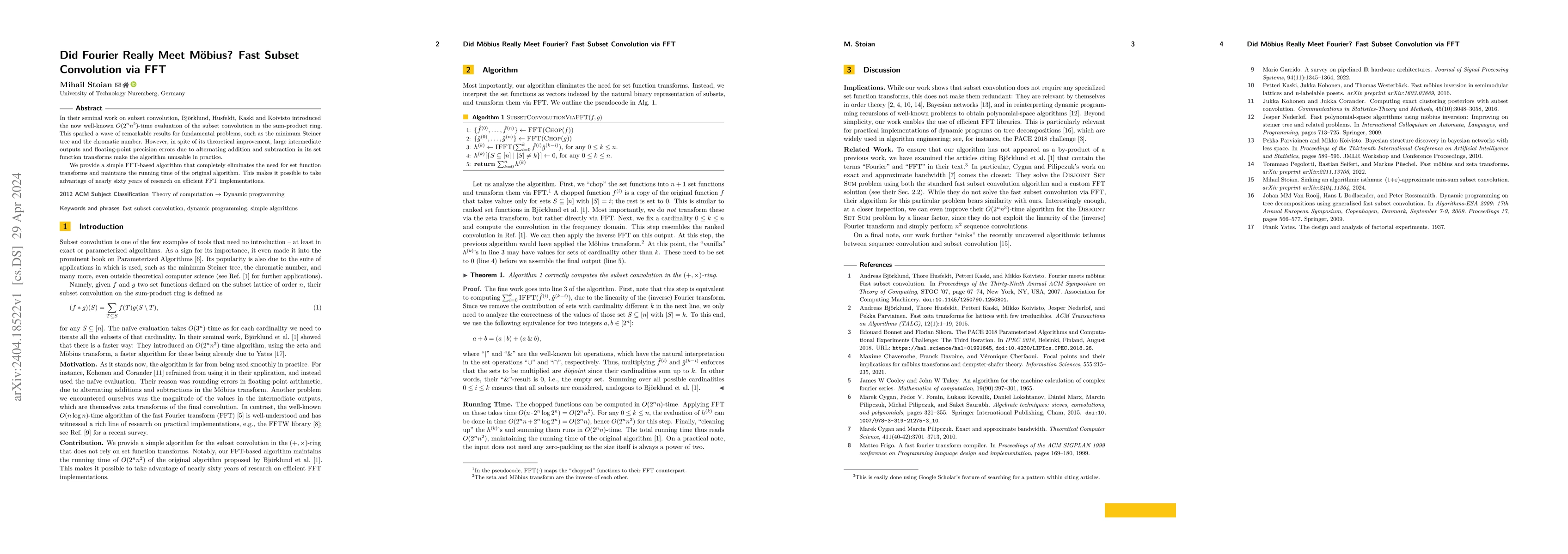 Thumbnail for Did Fourier Really Meet M\"obius? Fast Subset Convolution via FFT
