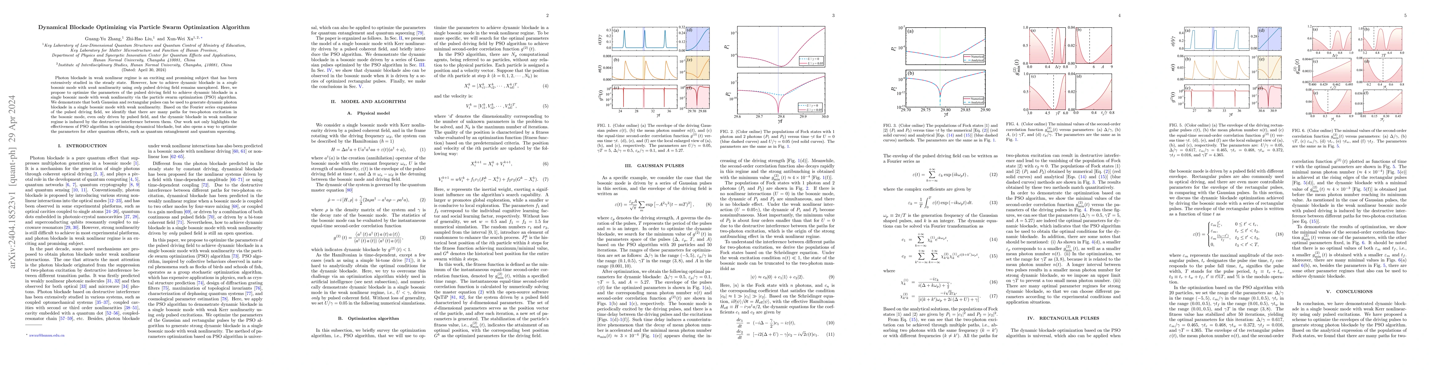 Thumbnail for Dynamical Blockade Optimizing via Particle Swarm Optimization Algorithm