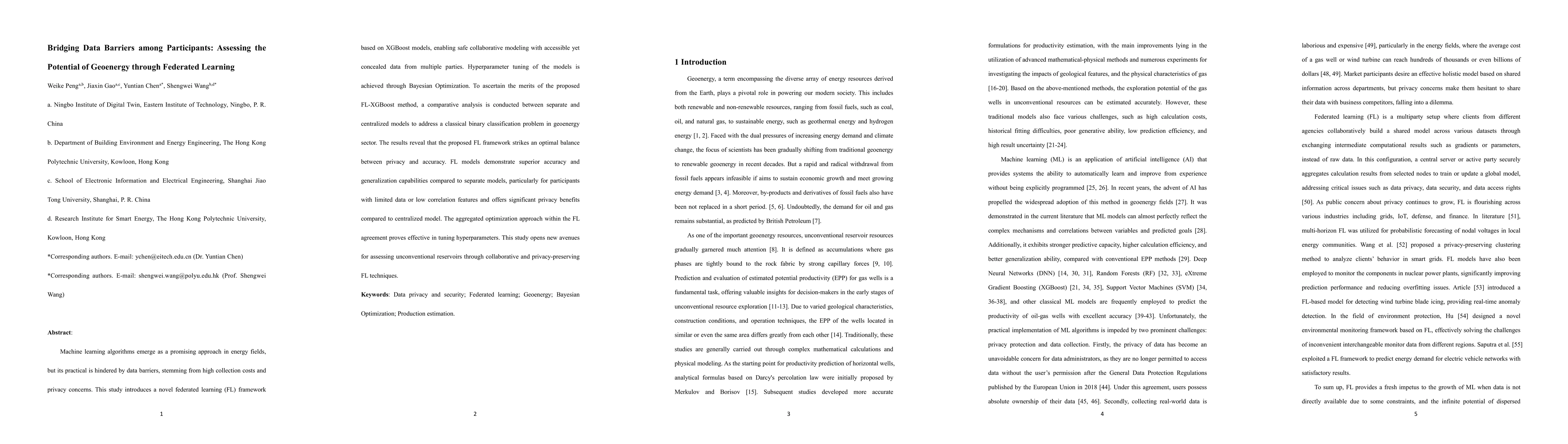 Thumbnail for Bridging Data Barriers among Participants: Assessing the Potential of
  Geoenergy through Federated Learning