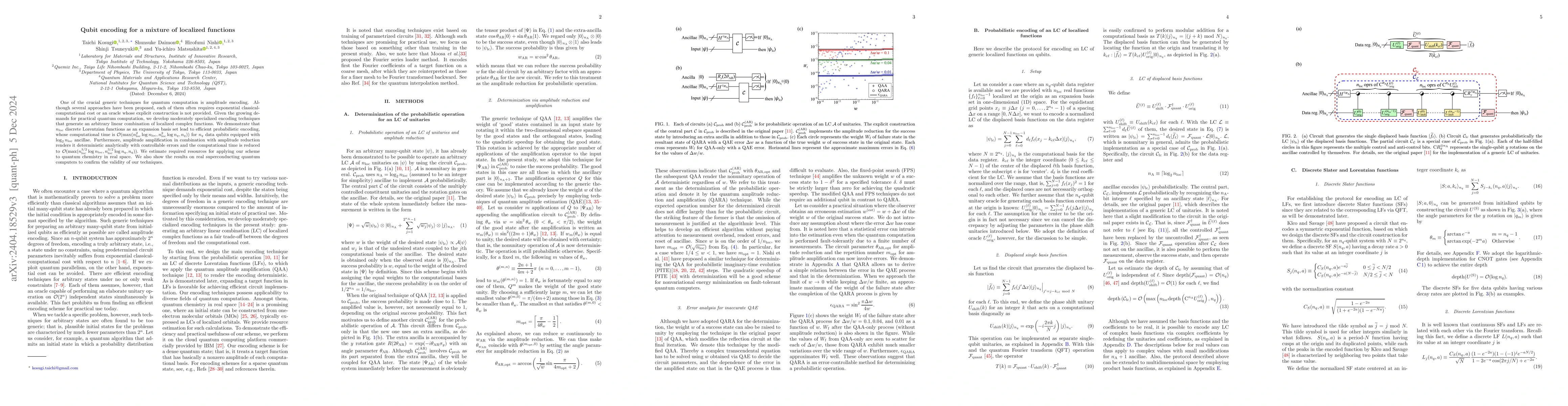 Thumbnail for Qubit encoding for a mixture of localized functions