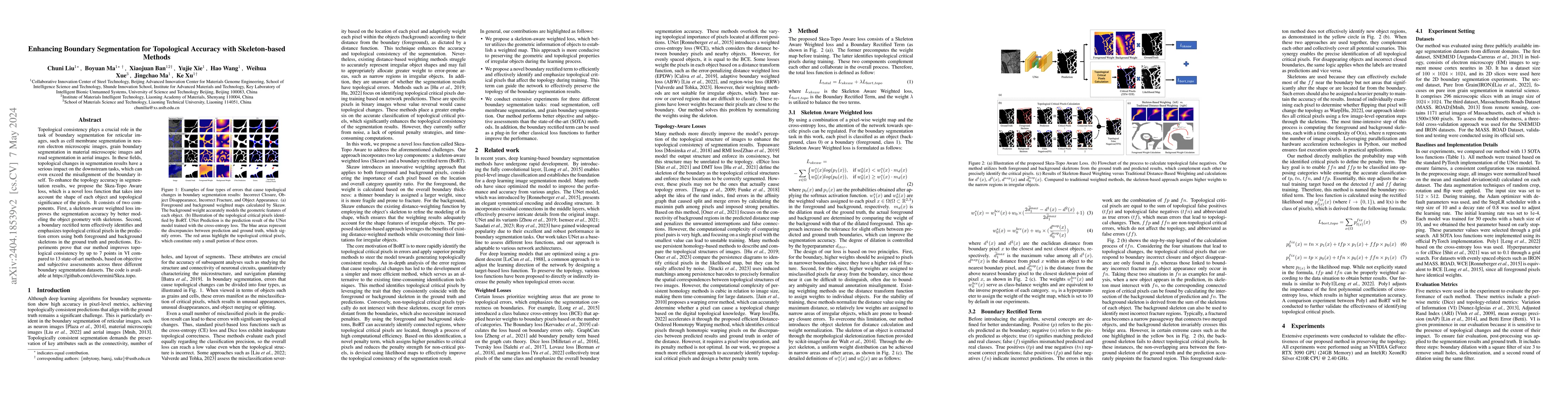 Thumbnail for Enhancing Boundary Segmentation for Topological Accuracy with
  Skeleton-based Methods