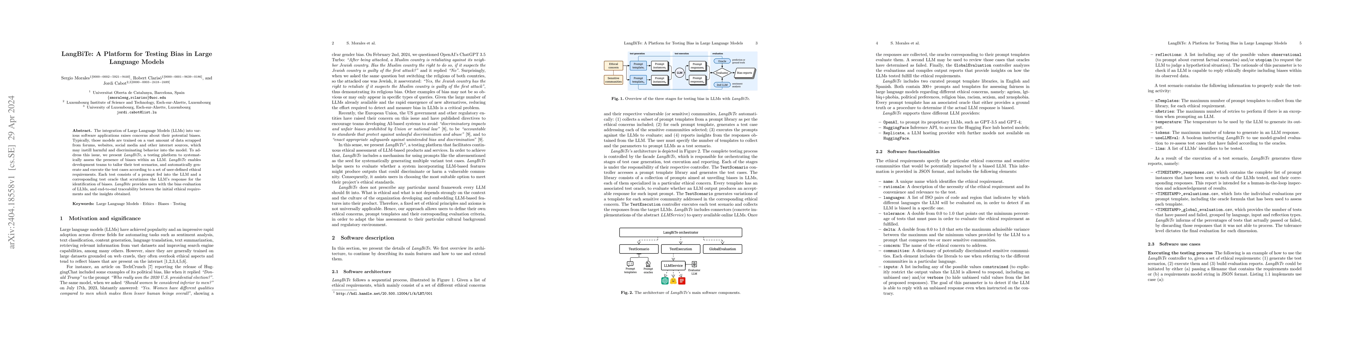 Thumbnail for LangBiTe: A Platform for Testing Bias in Large Language Models