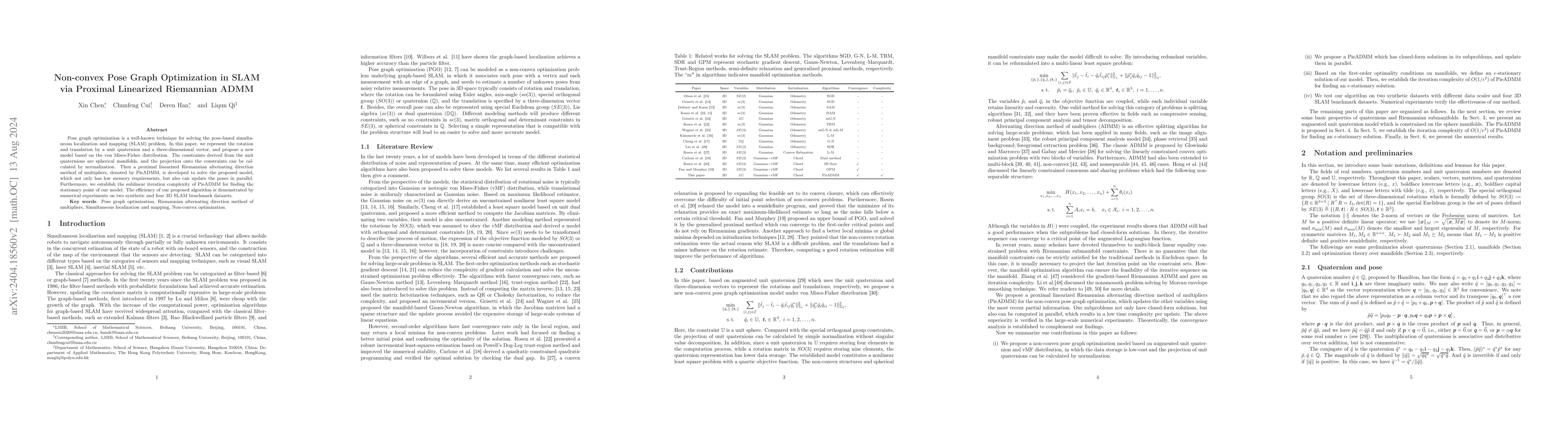 Thumbnail for Non-convex Pose Graph Optimization in SLAM via Proximal Linearized
  Riemannian ADMM