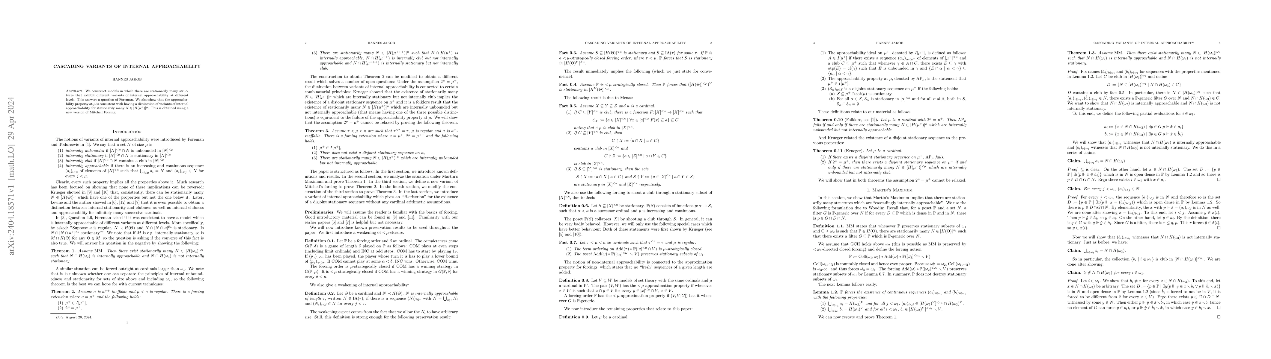 Thumbnail for Cascading Variants of Internal Approachability