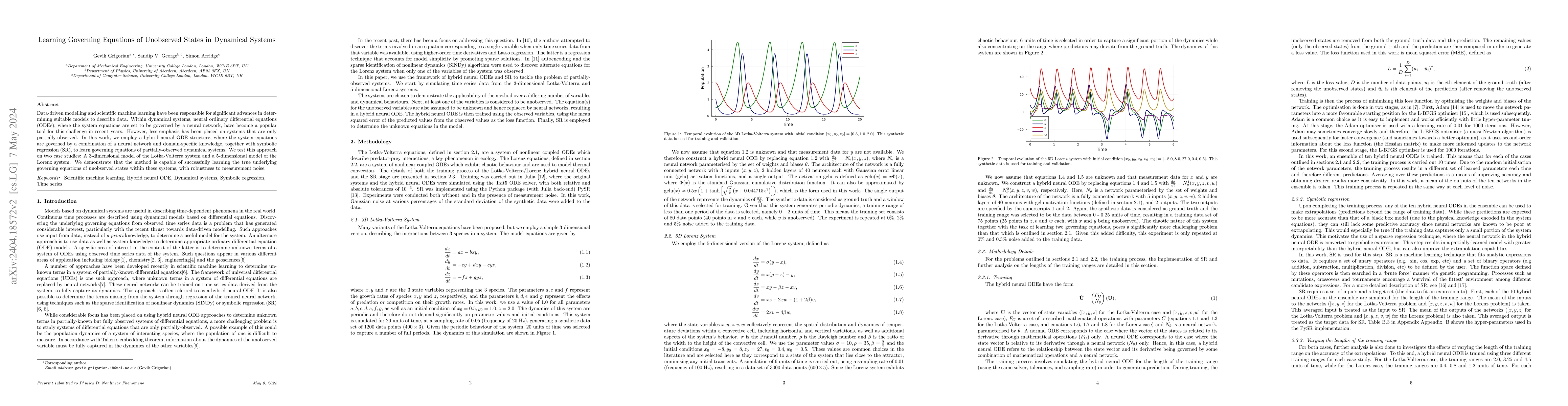 Thumbnail for Learning Governing Equations of Unobserved States in Dynamical Systems