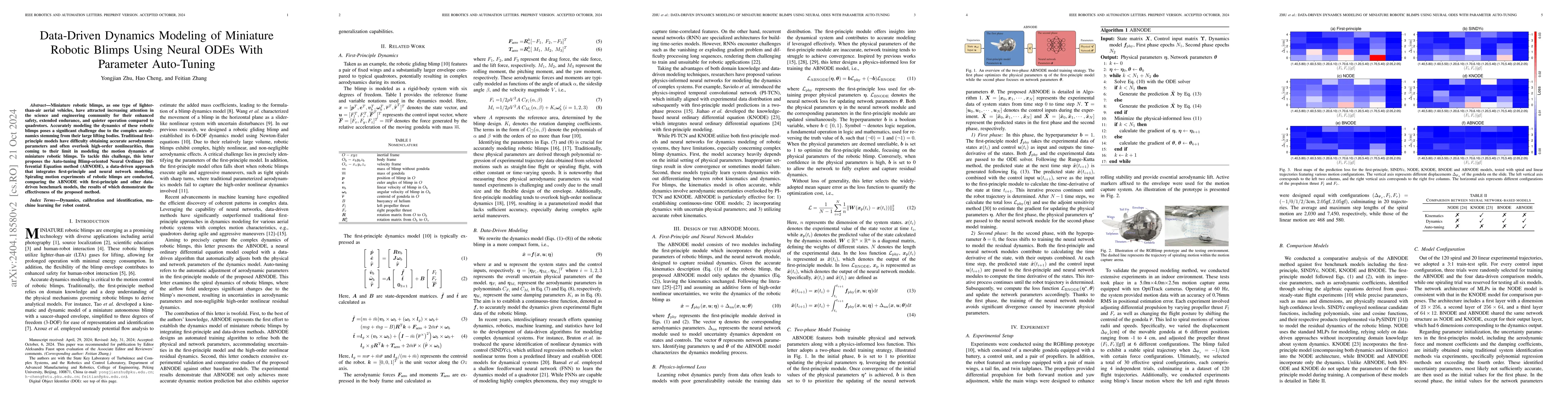 Thumbnail for Data-Driven Dynamics Modeling of Miniature Robotic Blimps Using Neural
  ODEs With Parameter Auto-Tuning