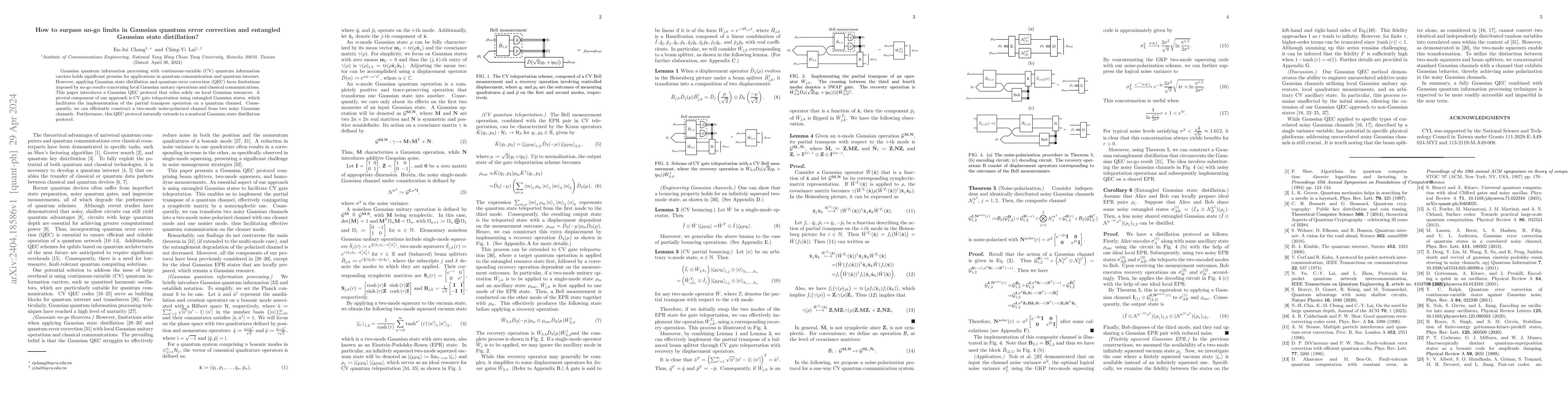 Thumbnail for How to surpass no-go limits in Gaussian quantum error correction and
  entangled Gaussian state distillation?