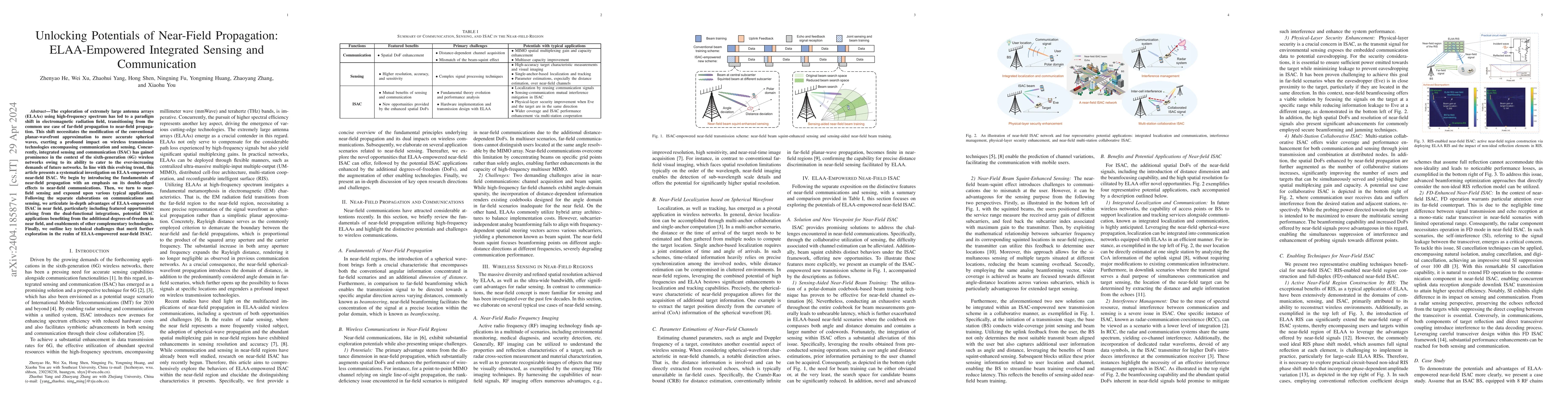 Thumbnail for Unlocking Potentials of Near-Field Propagation: ELAA-Empowered
  Integrated Sensing and Communication