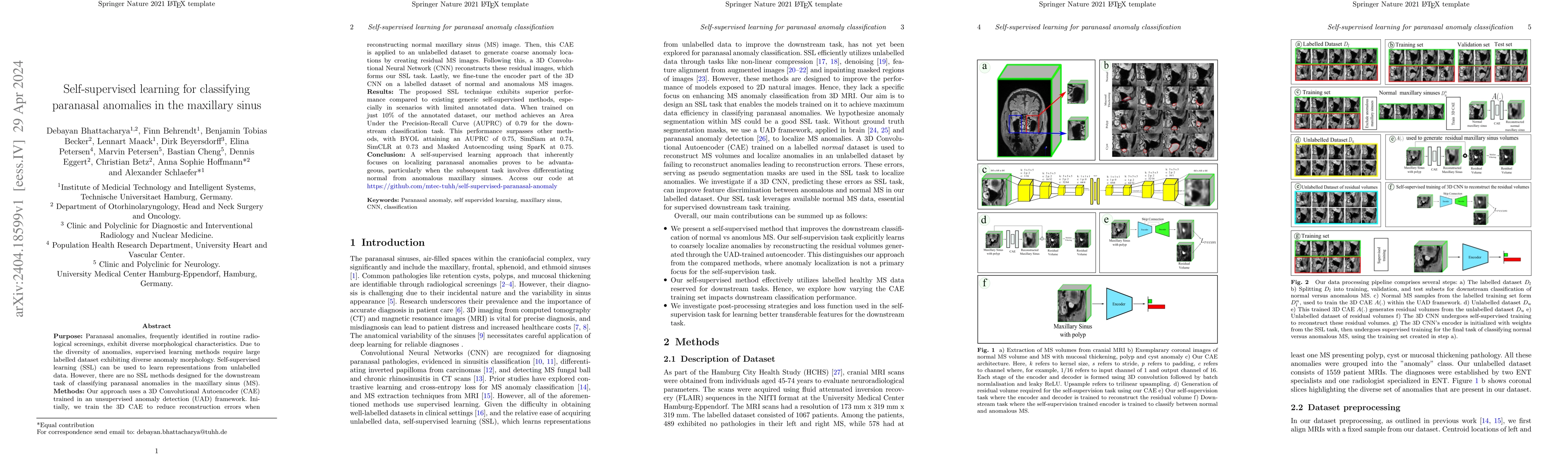 Thumbnail for Self-supervised learning for classifying paranasal anomalies in the
  maxillary sinus