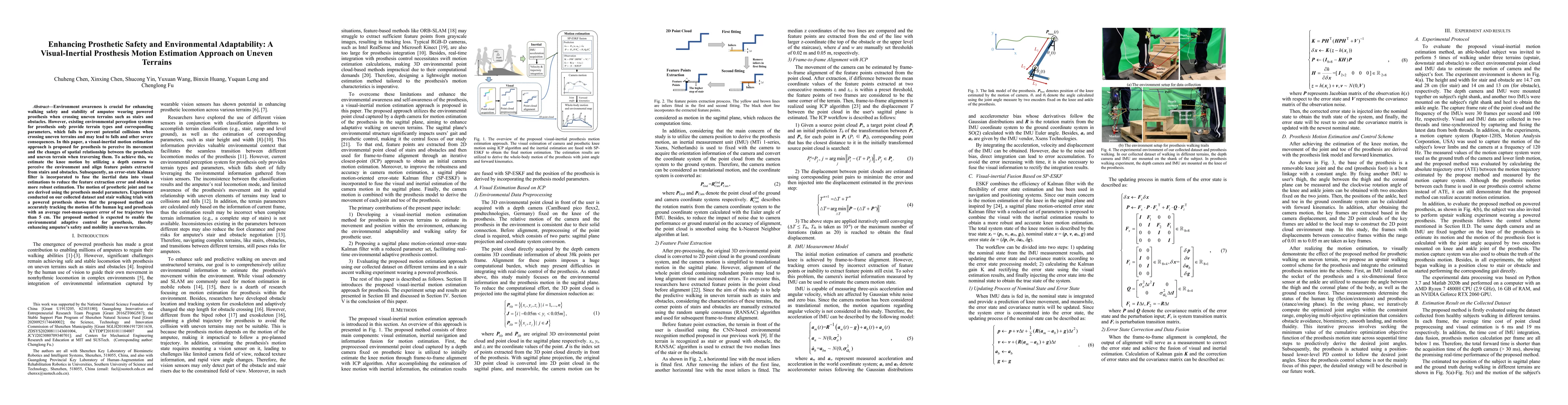 Thumbnail for Enhancing Prosthetic Safety and Environmental Adaptability: A
  Visual-Inertial Prosthesis Motion Estimation Approach on Uneven Terrains