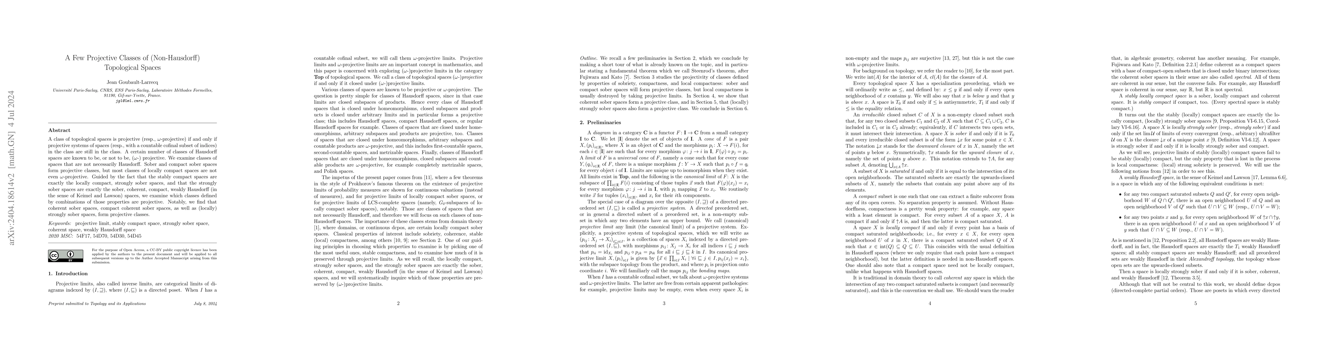 Thumbnail for A Few Projective Classes of (Non-Hausdorff) Topological Spaces