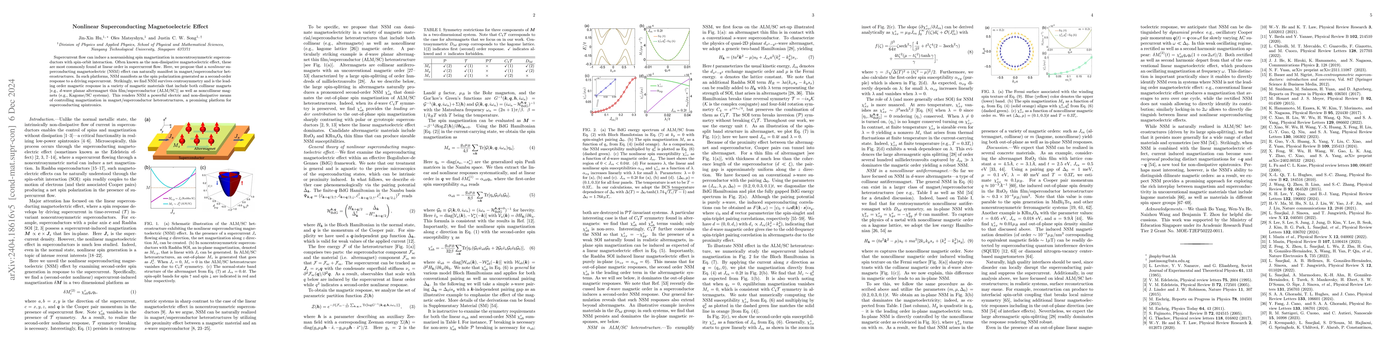 Thumbnail for Nonlinear Superconducting Magnetoelectric Effect